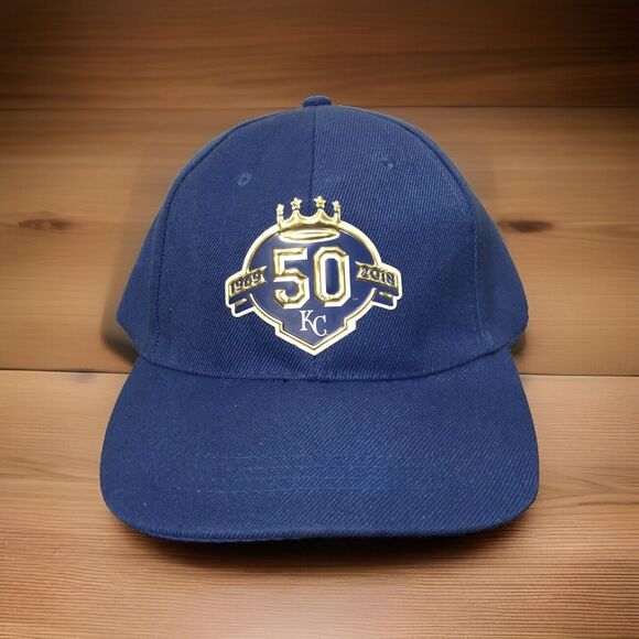 Kansas City Royals Kauffman Stadium 50th Anniversary Adjustable Cap Hat Pepsi - Picture 1 of 9